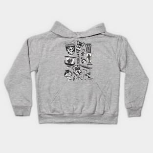 Greek Pottery - black and white Kids Hoodie